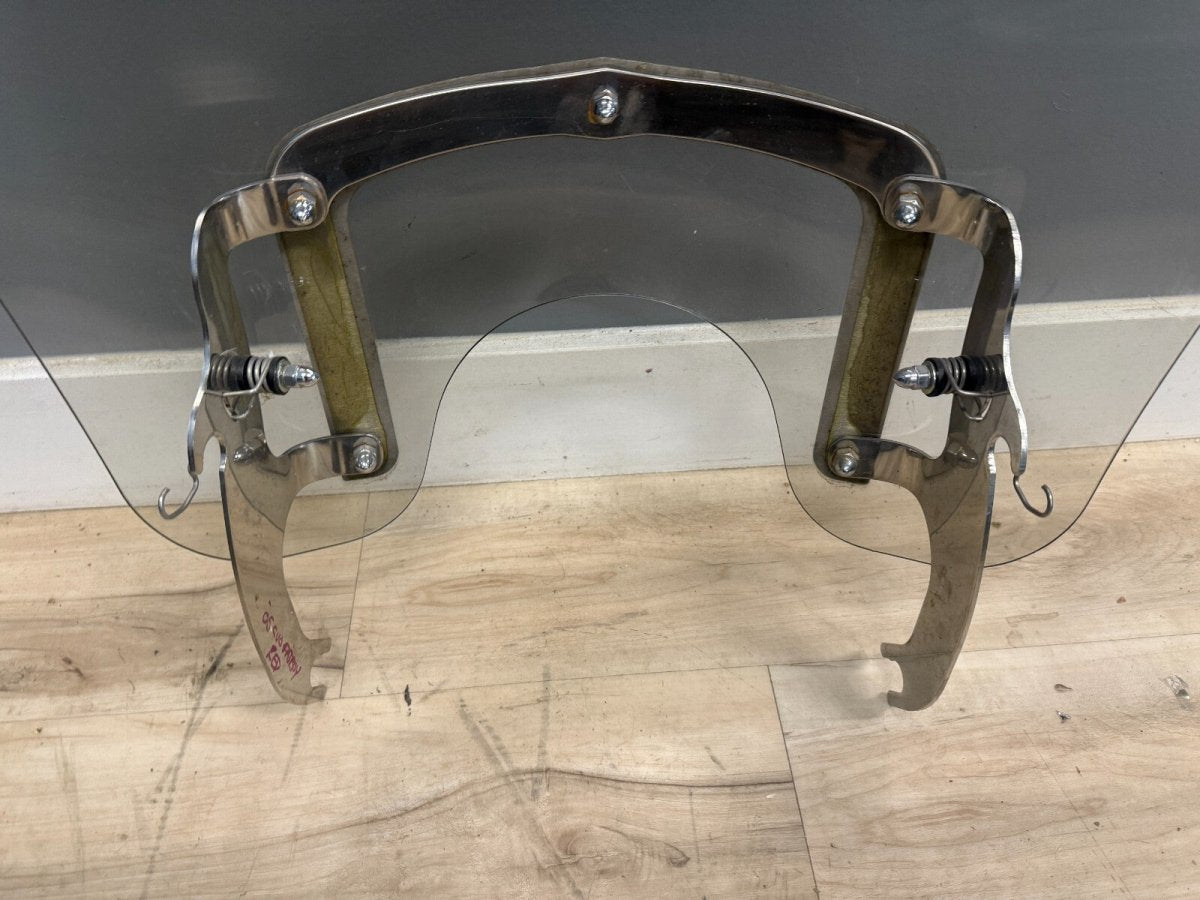 2005 Harley Davidson Fatboy Windshield and bracket with Logo Light Scratches - ApplianceSolutionsHub