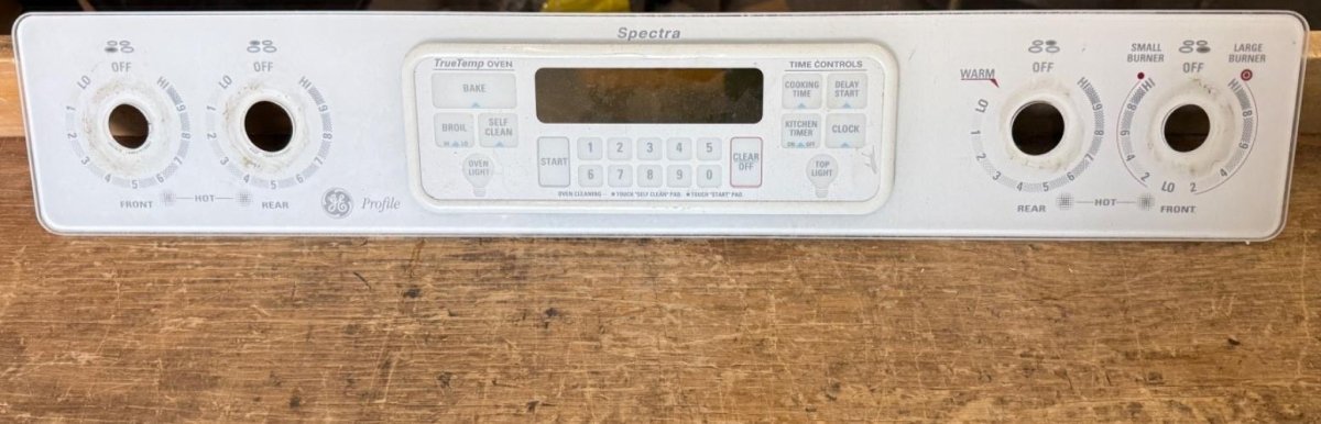 GE Range Stove Control Panel White Part WB27T10132 - ApplianceSolutionsHub
