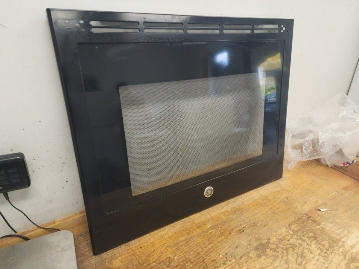 GE Stove Oven Door Glass Panel Black Part WB56X25006 - ApplianceSolutionsHub