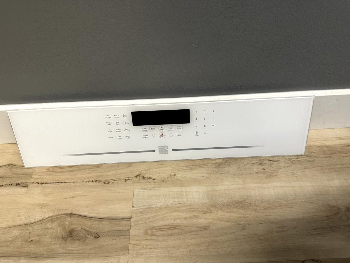 Kenmore Stove Oven Control Panel ONLY Glass White Part 316350823 - ApplianceSolutionsHub