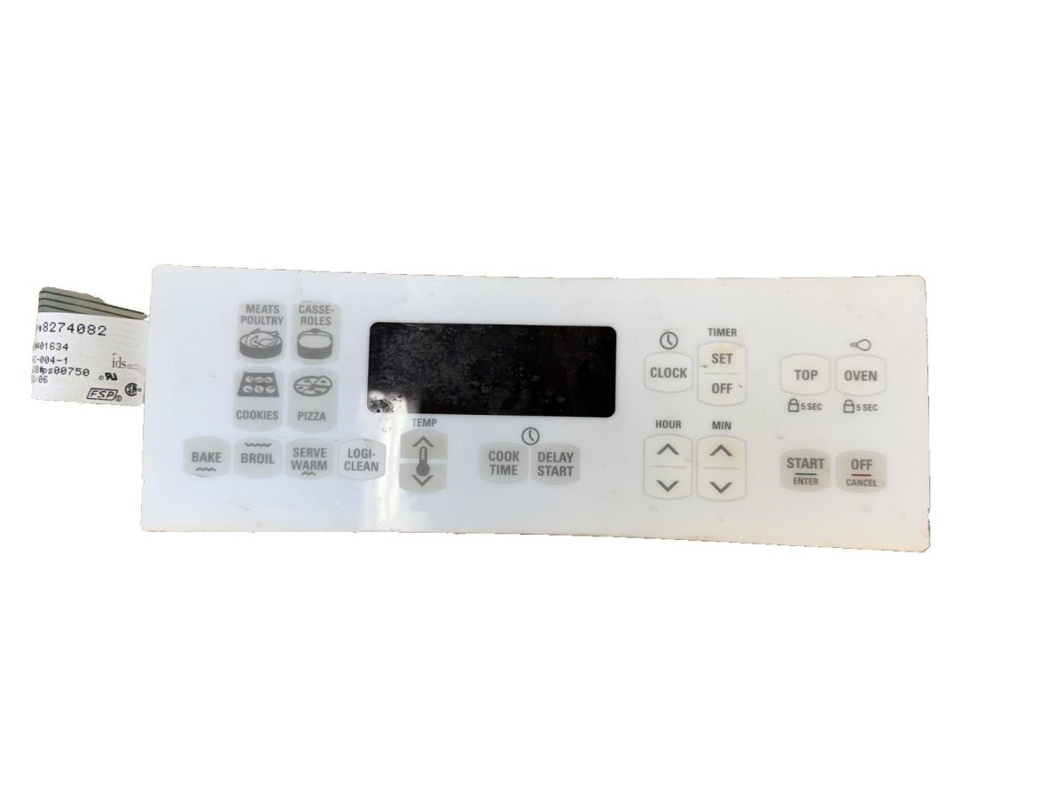 Kenmore Whirlpool Range Stove Control Panel White Part wp8274082 8274082 - ApplianceSolutionsHub