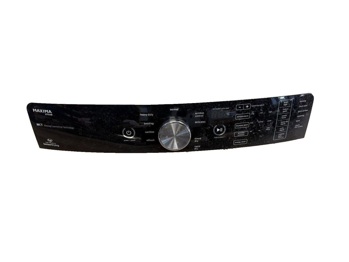 Maytag Dryer Control Panel Black Part W10800519 W10800520 - ApplianceSolutionsHub