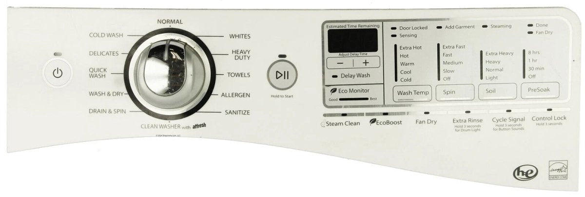 Whirlpool Washer W10630506 Control Panel - ApplianceSolutionsHub