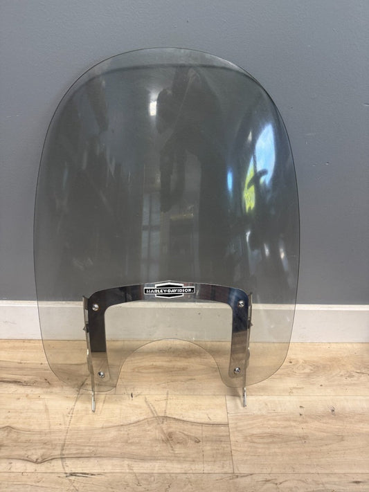 2005 Harley Davidson Fatboy Windshield and bracket with Logo Light Scratches - ApplianceSolutionsHub
