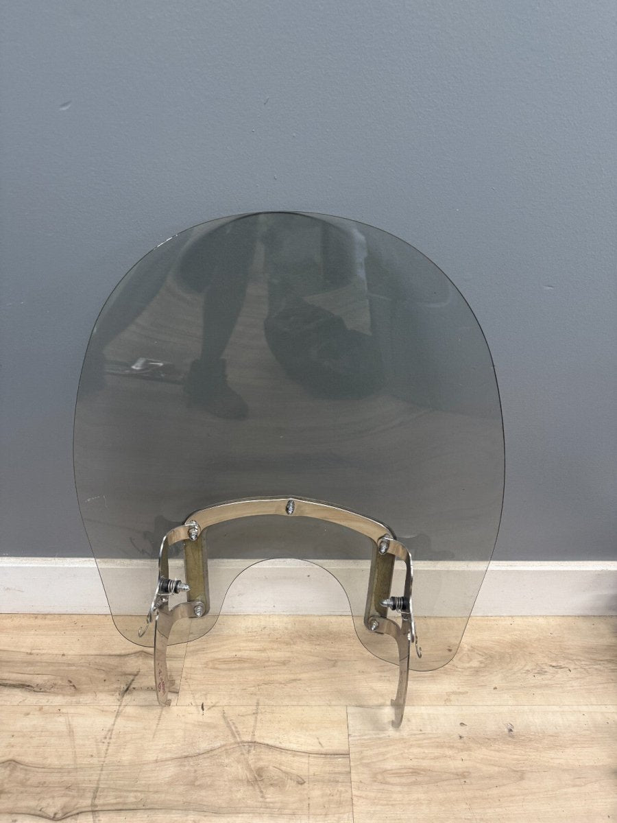 2005 Harley Davidson Fatboy Windshield and bracket with Logo Light Scratches - ApplianceSolutionsHub