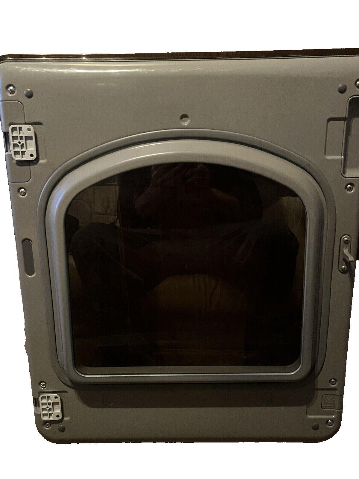 OEM SAMSUNG DRYER DOOR  Assembly PART# DC97-19213A - With Hinges & Latch -