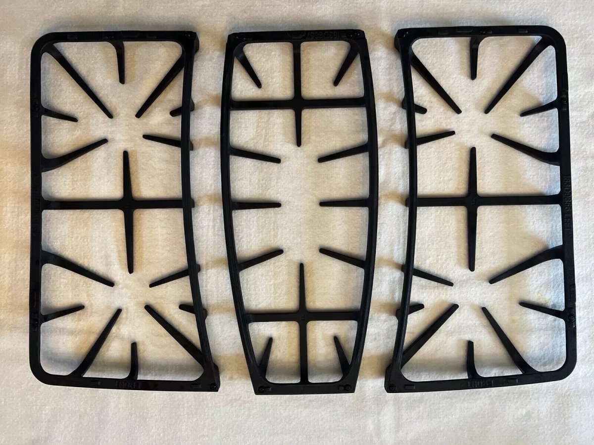 GE Gas Range Stove Grate Set 3PC Black L M R - WB31K10187 WB31K10189 WB31K10188 - ApplianceSolutionsHub