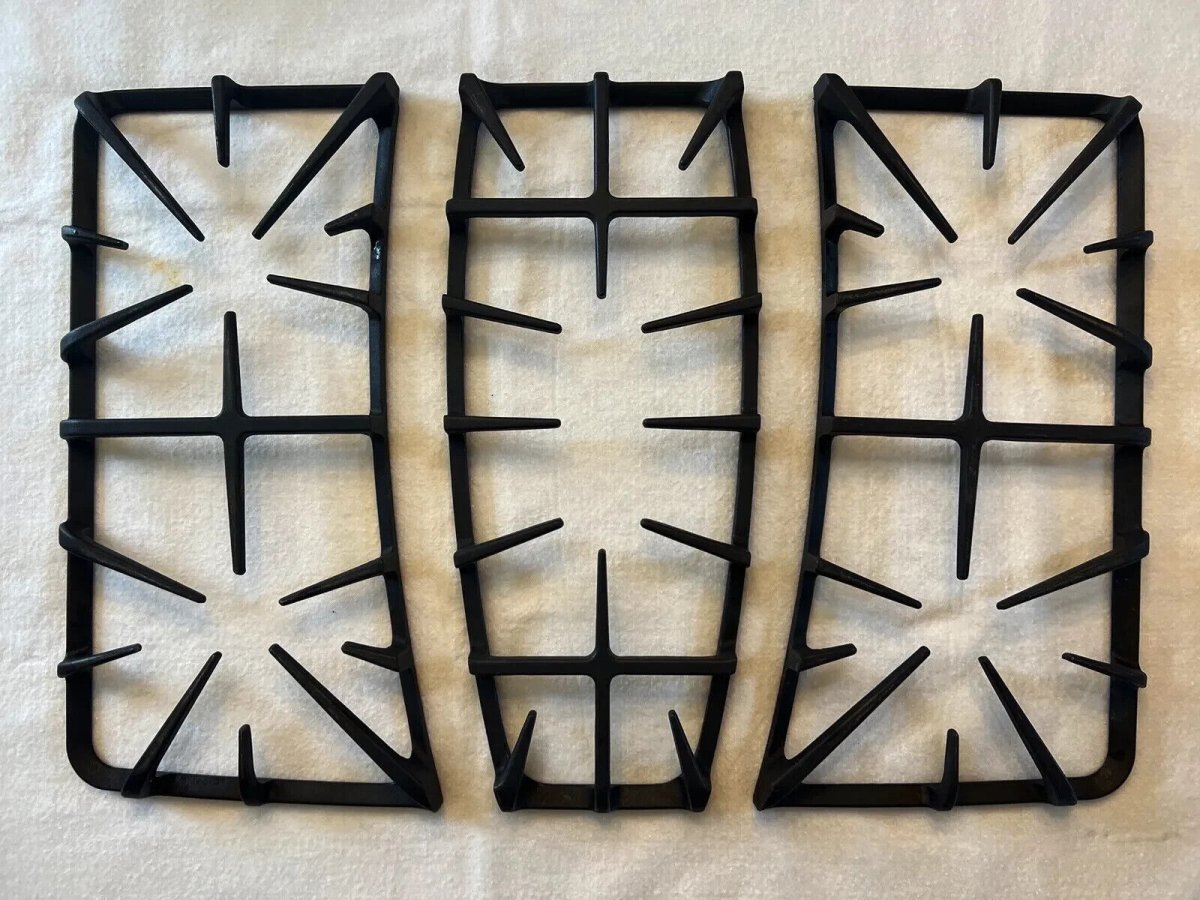 GE Gas Range Stove Grate Set 3PC Black L M R - WB31K10187 WB31K10189 WB31K10188 - ApplianceSolutionsHub