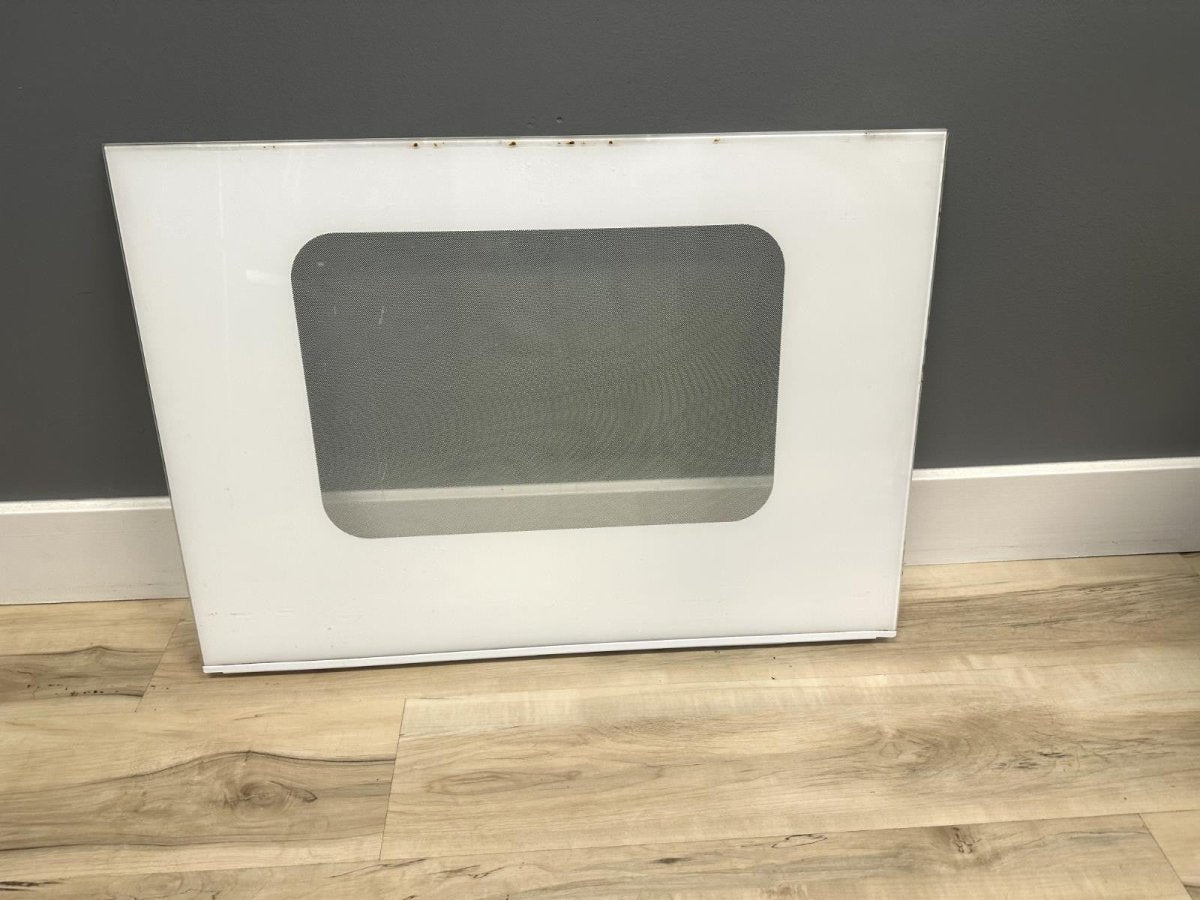 GE Range Outer Door Glass - White Part  WB56T10145 - ApplianceSolutionsHub