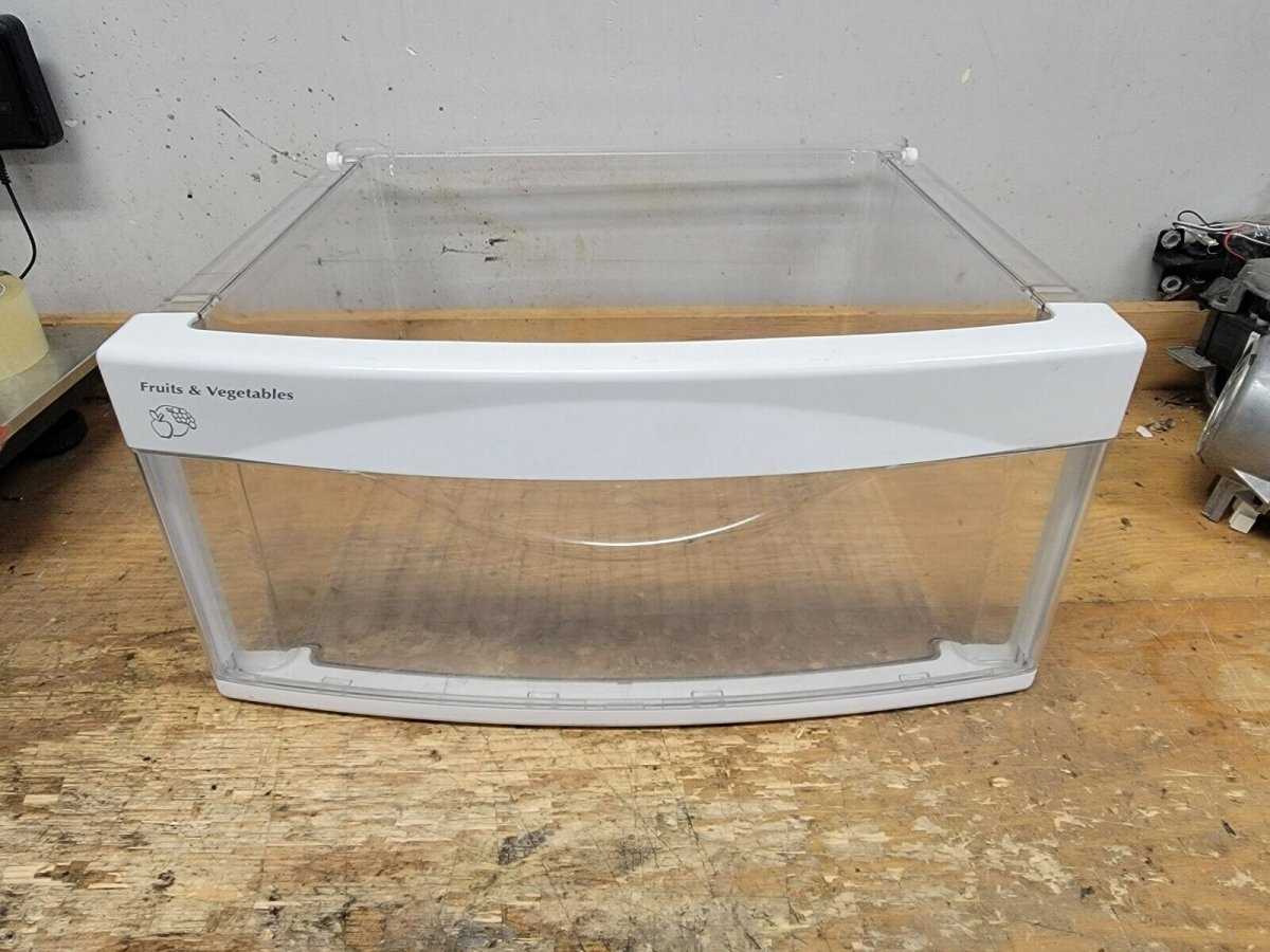 GE Refrigerator Middle Crisper Bin Pan Assembly Part# WR32X10350 - ApplianceSolutionsHub