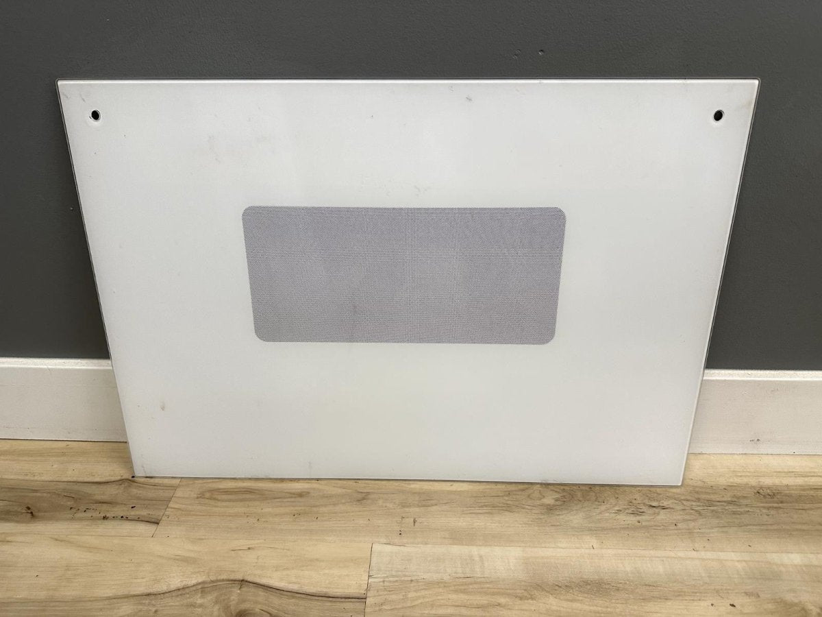 GE Wall Oven Outer Door Glass White Part WB36X5722 - ApplianceSolutionsHub