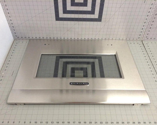 KitchenAid Oven Range Outer Door Glass Panel Assembly 9757102SS - ApplianceSolutionsHub