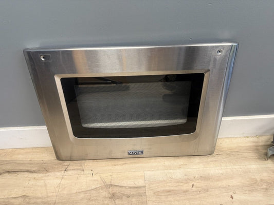 Maytag Range Stove Lower Door Glass Stainless Part W10638790 - ApplianceSolutionsHub