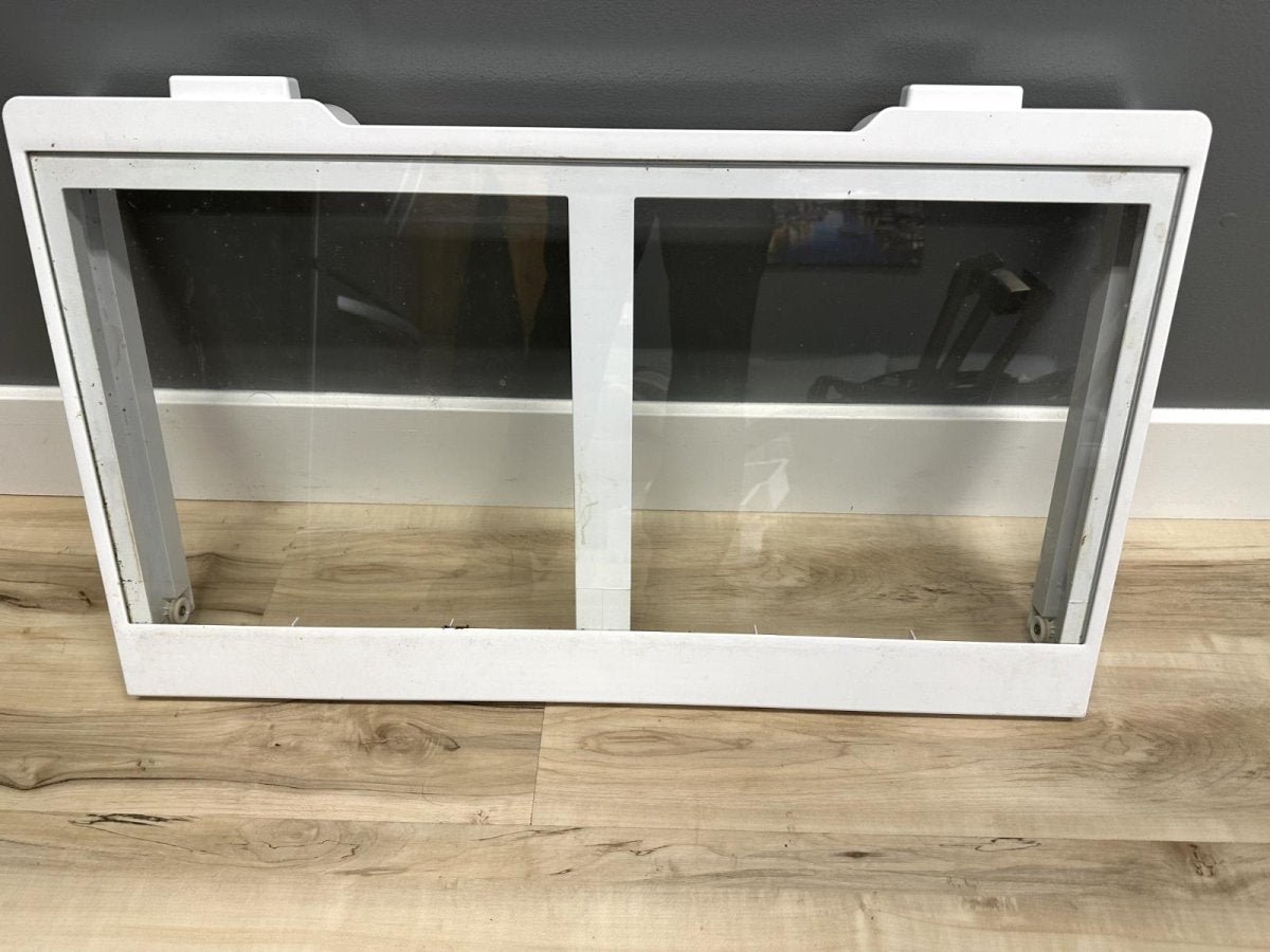 OEM GE Fridge Crisper Shelf With Glass WR32X10864 WR32X10900 WR32X10865 - ApplianceSolutionsHub