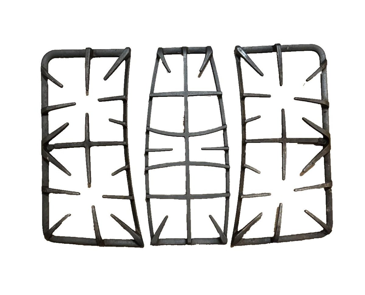 OEM Genuine GE Range Cast Grate Assembly Set of 3, Part WB31K10205, WB31X24641 - ApplianceSolutionsHub
