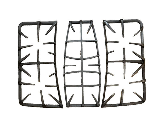 OEM Genuine GE Range Cast Grate Assembly Set of 3, Part WB31K10205, WB31X24641 - ApplianceSolutionsHub