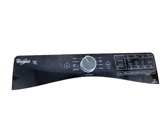 Whirlpool Dryer Control Panel Black Part W10750362 W10433154 - ApplianceSolutionsHub