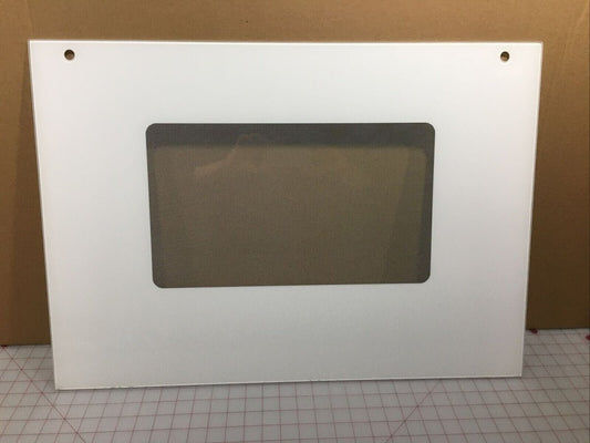 316238W Amana Range Stove Oven Front Outer Door Glass Panel White - ApplianceSolutionsHub