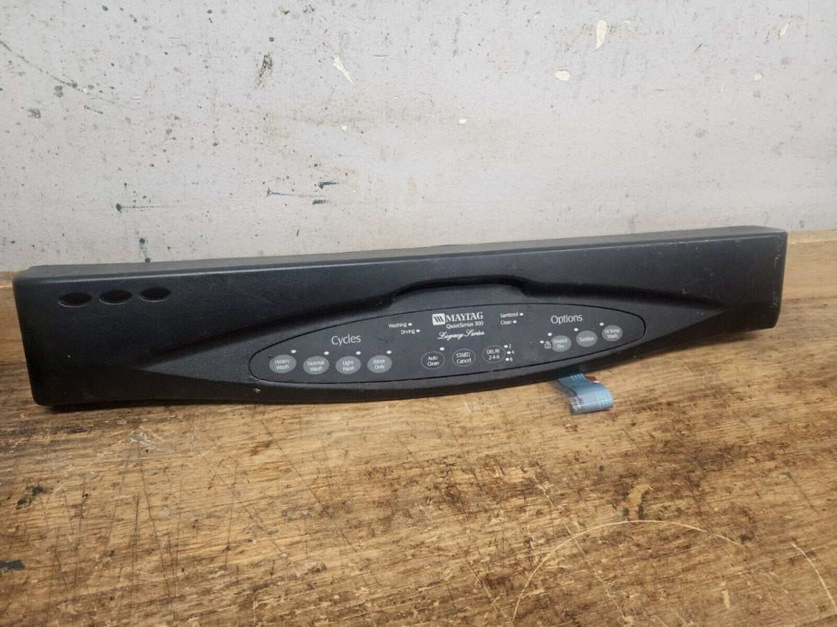 CLEAN Maytag Quiet Series 300 Dishwasher Control Panel 99003381 6-919819 BLACK - ApplianceSolutionsHub