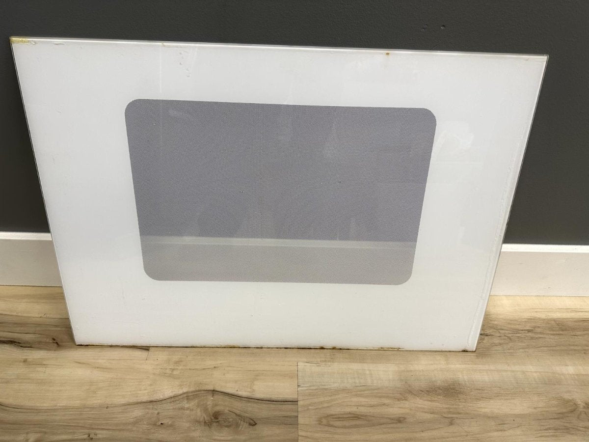 WB56T10040 GE RANGE OVEN OUTER DOOR GLASS WHITE 20 5/8" x 29 7/16" - ApplianceSolutionsHub