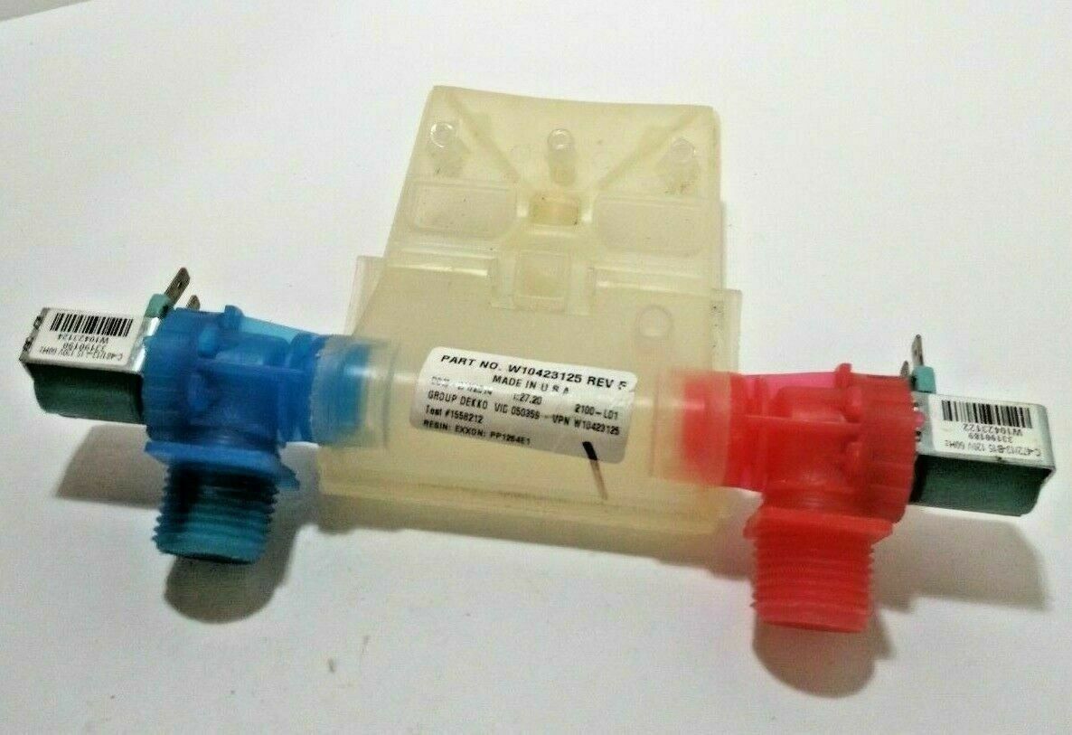 WHIRLPOOL W10423125 WASHER INLET WATER VALVE WHITE W10423125 W10501149 W10683603 - ApplianceSolutionsHub